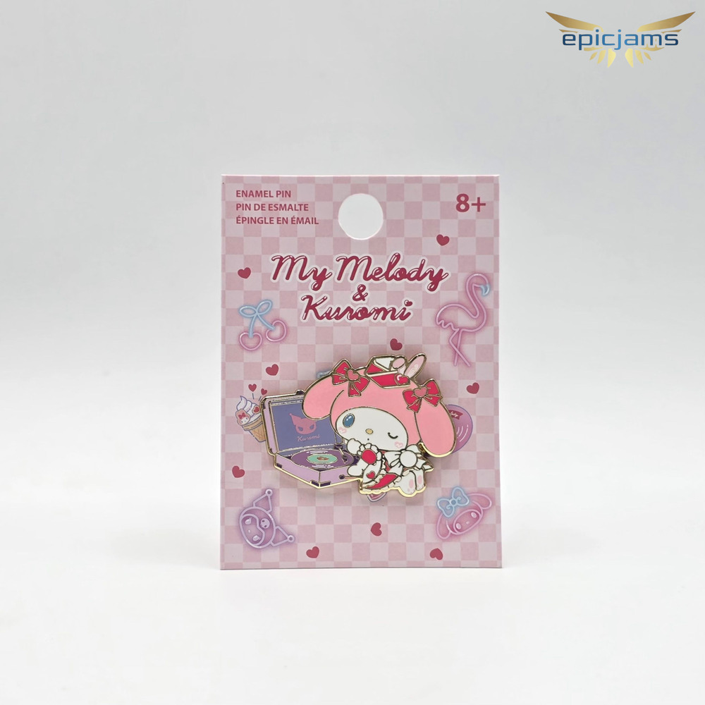 Sanrio Hello Kitty and Friends My Melody Record Player Pink Enamel Pin New